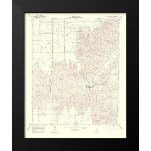 Bowers City Texas Quad - USGS 1970 Black Modern Wood Framed Art Print by USGS