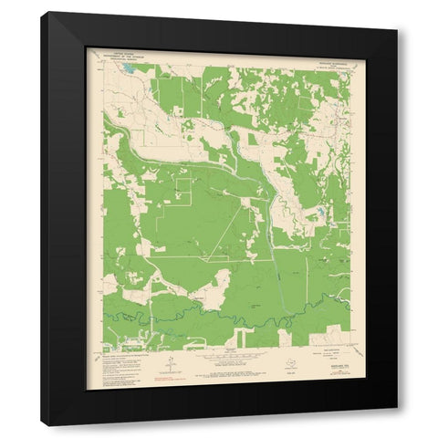 Boxelder Texas Quad - USGS 1965 Black Modern Wood Framed Art Print with Double Matting by USGS