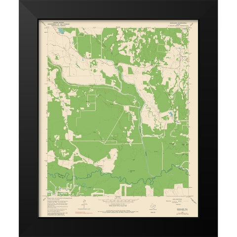 Boxelder Texas Quad - USGS 1965 Black Modern Wood Framed Art Print by USGS