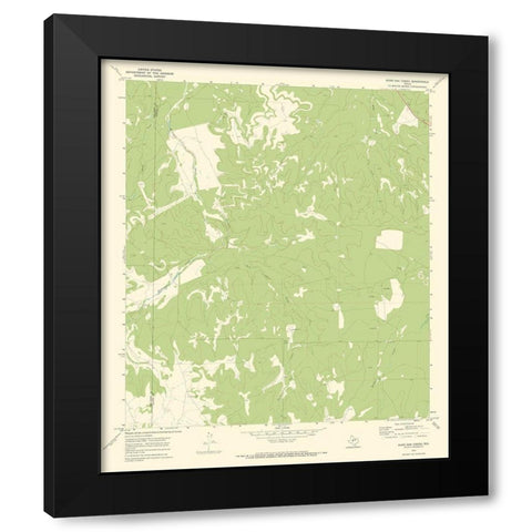 Burr Oak Creek Texas Quad - USGS 1970 Black Modern Wood Framed Art Print by USGS