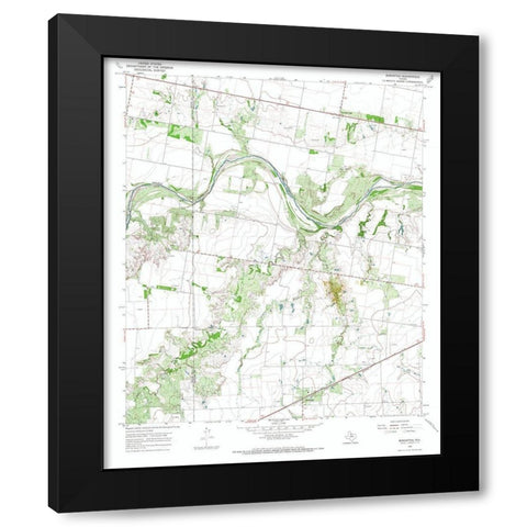 Bomarton Texas Quad - USGS 1966 Black Modern Wood Framed Art Print by USGS