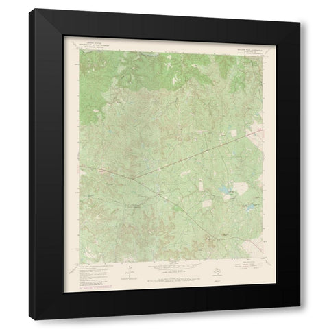 Buzzard Peak Texas Quad - USGS 1967 Black Modern Wood Framed Art Print with Double Matting by USGS