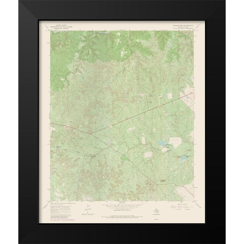 Buzzard Peak Texas Quad - USGS 1967 Black Modern Wood Framed Art Print by USGS