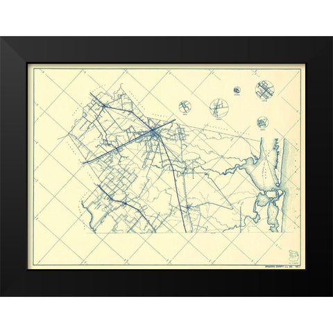 Brazoria Texas Highway - 1936 Black Modern Wood Framed Art Print by Unknown