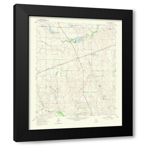 Briscoe Texas Quad - USGS 1965 Black Modern Wood Framed Art Print with Double Matting by USGS