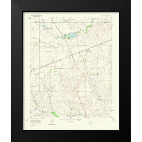 Briscoe Texas Quad - USGS 1965 Black Modern Wood Framed Art Print by USGS