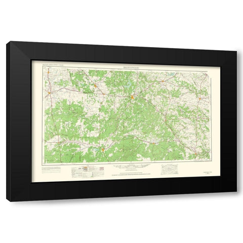 Brownwood Texas Quad - USGS 1965 Black Modern Wood Framed Art Print by USGS