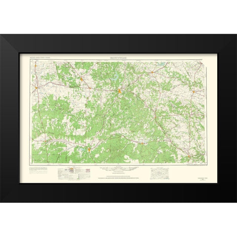 Brownwood Texas Quad - USGS 1965 Black Modern Wood Framed Art Print by USGS