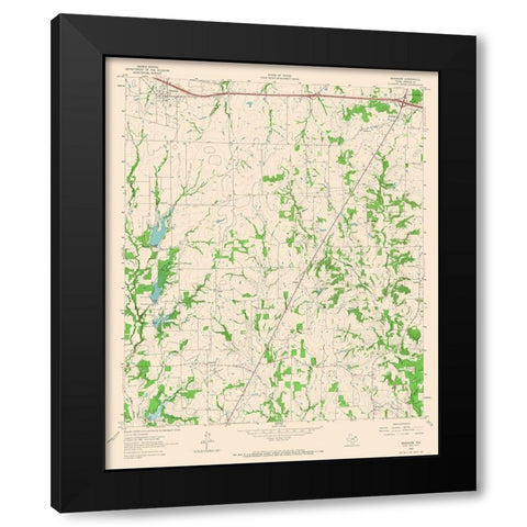 Brashear Texas Quad - USGS 1962 Black Modern Wood Framed Art Print with Double Matting by USGS