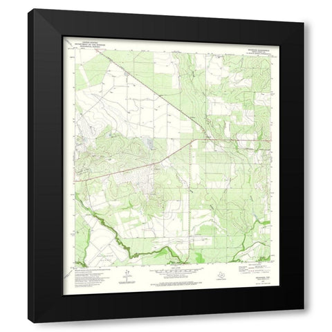 Brundage Texas Quad - USGS 1972 Black Modern Wood Framed Art Print with Double Matting by USGS