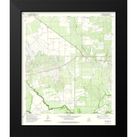 Brundage Texas Quad - USGS 1972 Black Modern Wood Framed Art Print by USGS