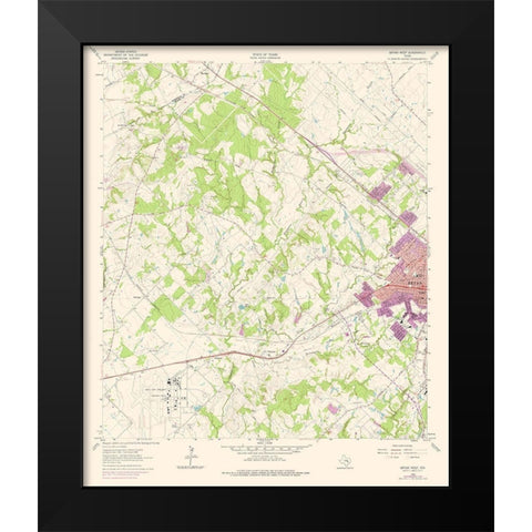 West Bryan Texas Quad - USGS 1962 Black Modern Wood Framed Art Print by USGS