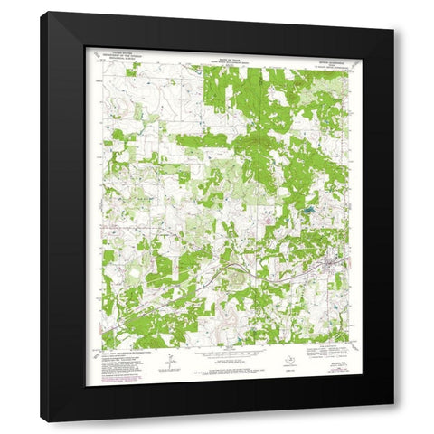 Bryson Texas Quad - USGS 1964 Black Modern Wood Framed Art Print with Double Matting by USGS