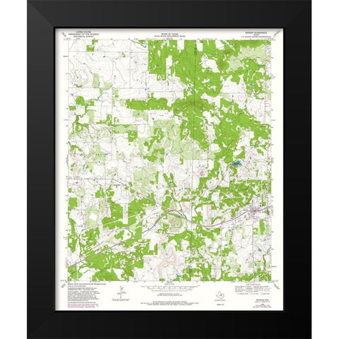 Bryson Texas Quad - USGS 1964 Black Modern Wood Framed Art Print by USGS