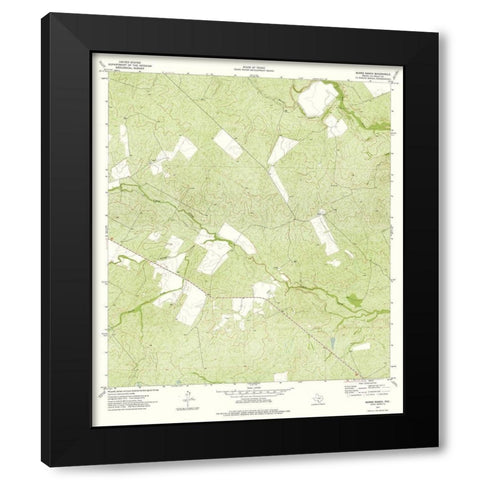 Burns Ranch Texas Quad - USGS 1974 Black Modern Wood Framed Art Print with Double Matting by USGS