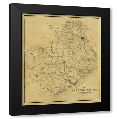 Brazoria County Texas - 1918 Black Modern Wood Framed Art Print by Unknown