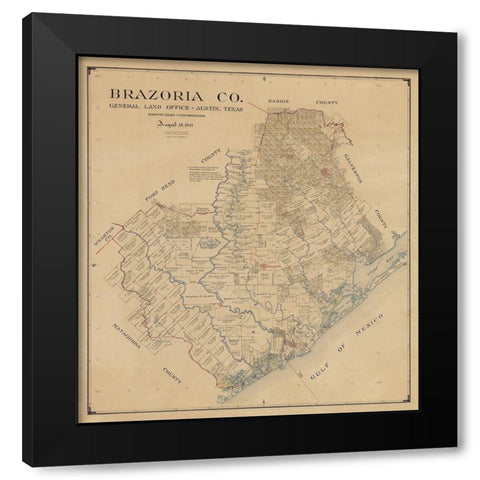 Brazoria County Texas - 1947 Black Modern Wood Framed Art Print by Unknown