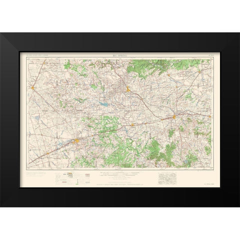 Big Spring Howard County Texas Quad - USGS 1954 Black Modern Wood Framed Art Print by USGS