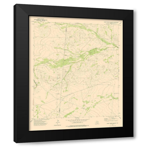 Burnt Spring Hills Texas Quad - USGS 1973 Black Modern Wood Framed Art Print with Double Matting by USGS