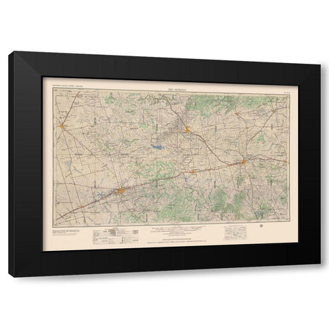 Big Spring Texas Quad - USGS 1954 Black Modern Wood Framed Art Print with Double Matting by USGS