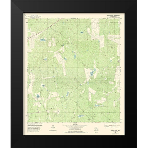 Burrito Tank Texas Quad - USGS 1980 Black Modern Wood Framed Art Print by USGS