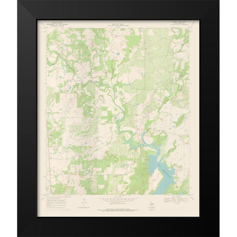 Byrds Texas Quad - USGS 1969 Black Modern Wood Framed Art Print by USGS