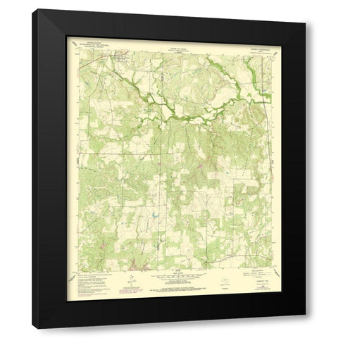 Burkett Texas Quad - USGS 1960 Black Modern Wood Framed Art Print with Double Matting by USGS