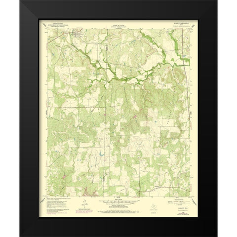 Burkett Texas Quad - USGS 1960 Black Modern Wood Framed Art Print by USGS