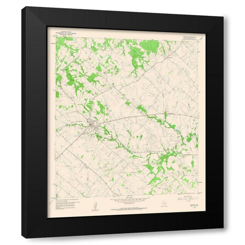 Burton Texas Quad - USGS 1958 Black Modern Wood Framed Art Print with Double Matting by USGS