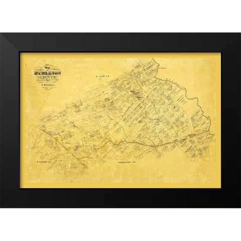 Burleson County Texas - Martin 1856 Black Modern Wood Framed Art Print by Martin