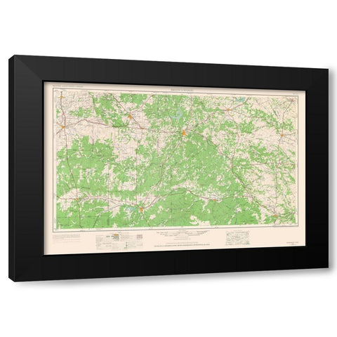 Brownwood Texas Quad - USGS 1964 Black Modern Wood Framed Art Print with Double Matting by USGS