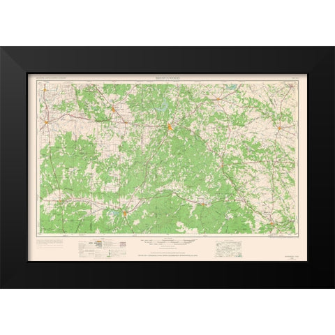 Brownwood Texas Quad - USGS 1964 Black Modern Wood Framed Art Print by USGS