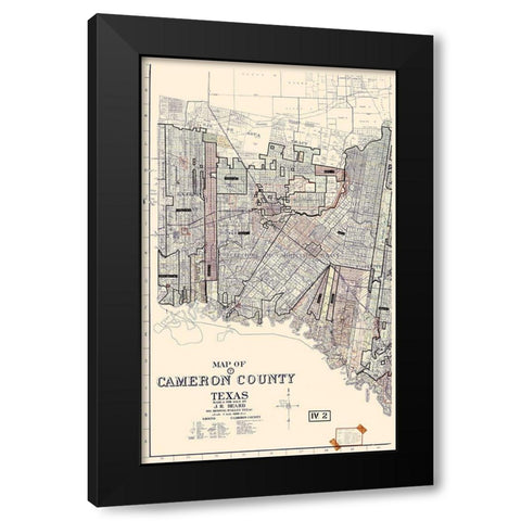 Cameron Texas Part One - Beard 1956 Black Modern Wood Framed Art Print with Double Matting by Beard