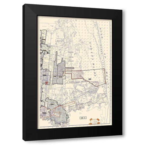 Cameron Texas Part Two - Beard 1956 Black Modern Wood Framed Art Print with Double Matting by Beard