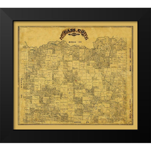 Cass County Texas - 1884 Black Modern Wood Framed Art Print by Unknown