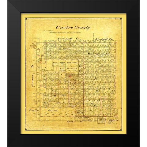 Castro County Texas - Pressler 1891 Black Modern Wood Framed Art Print by Unknown