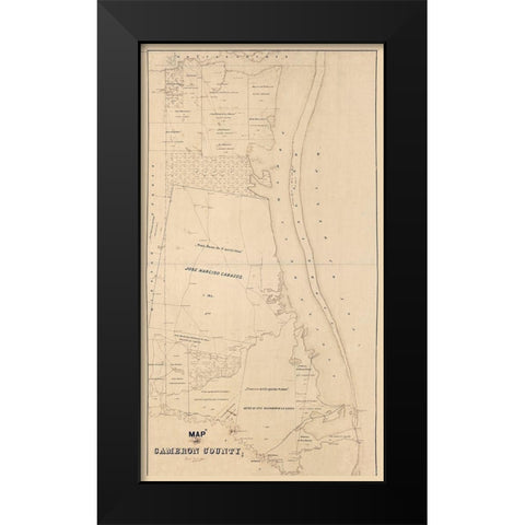 Cameron County Texas -1895 Black Modern Wood Framed Art Print by Unknown