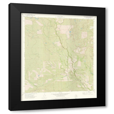 Caiman Creek NE Texas Quad - USGS 1974 Black Modern Wood Framed Art Print with Double Matting by USGS