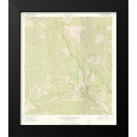 Caiman Creek NE Texas Quad - USGS 1974 Black Modern Wood Framed Art Print by USGS