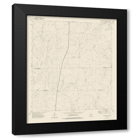 Coon Dive Draw Texas Quad - USGS 1973 Black Modern Wood Framed Art Print by USGS