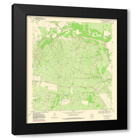 Clairemont East Texas Quad - USGS 1981 Black Modern Wood Framed Art Print by USGS