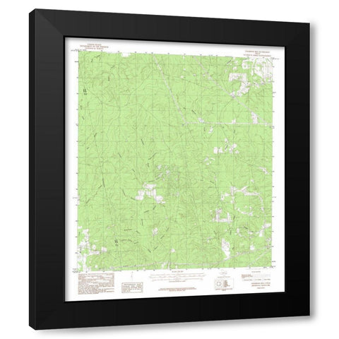 Chambliss Hill Teaxs Quad - USGS 1984 Black Modern Wood Framed Art Print with Double Matting by USGS