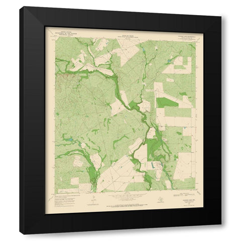 Cayman Lake Texas Quad - USGS 1969 Black Modern Wood Framed Art Print by USGS