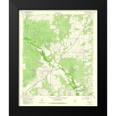Coleman NE Texas Quad - USGS 1960 Black Modern Wood Framed Art Print by USGS