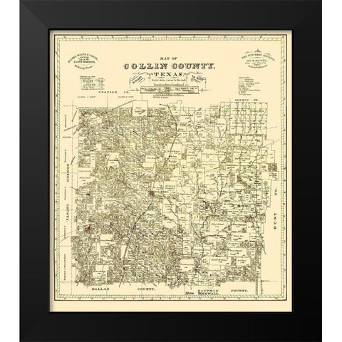 Collin Texas Landowner - Gast 1881 Black Modern Wood Framed Art Print by Gast