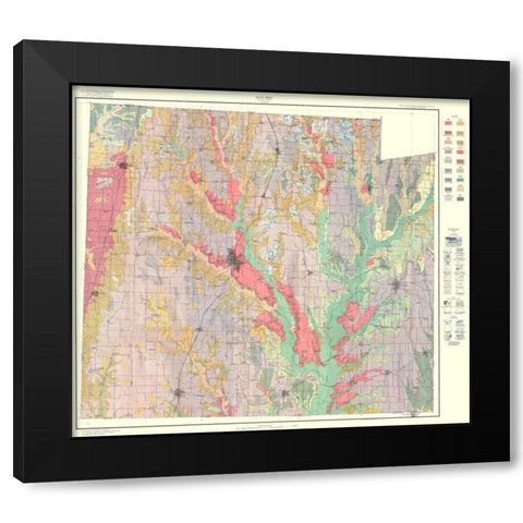 Collin Texas Soil - Knight 1930 Black Modern Wood Framed Art Print with Double Matting by Knight