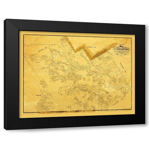Comanche County Texas - 1856 Black Modern Wood Framed Art Print with Double Matting by Unknown