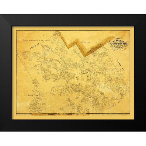 Comanche County Texas - 1856 Black Modern Wood Framed Art Print by Unknown