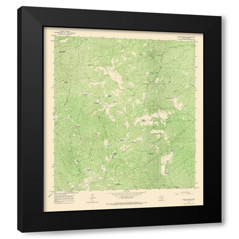 Cibolo Ranch Texas Quad - USGS 1965 Black Modern Wood Framed Art Print with Double Matting by USGS