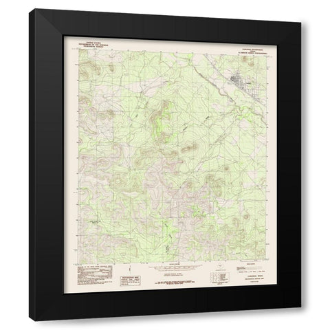 Carlsbad Texas Quad - USGS 1984 Black Modern Wood Framed Art Print by USGS